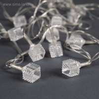 Гирлянда «Нить» 5 м с насадками «Кубики тающие», IP20, прозрачная нить, 20 LED, свечение мульти (RG/RB), мигание, 220 В Гирлянда «Нить» 5 м с насадками «Кубики тающие», IP20, прозрачная нить, 20 LED, свечение мульти (RG/RB), мигание, 220 В