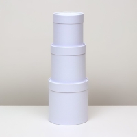 Набор круглых коробок 3 в 1, "Белый",  16х16, 14х14, 12х12 см