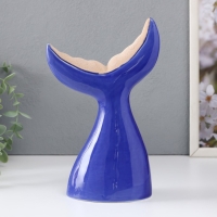 Сувенир керамика "Большой хвост кита" песочно-синий 13,8х8х22,6 см Сувенир керамика "Большой хвост кита" песочно-синий 13,8х8х22,6 см