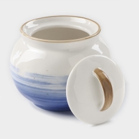 Сахарница фарфоровая с крышкой Доляна &laquo;Космос&raquo;, 400 мл, цвет синий