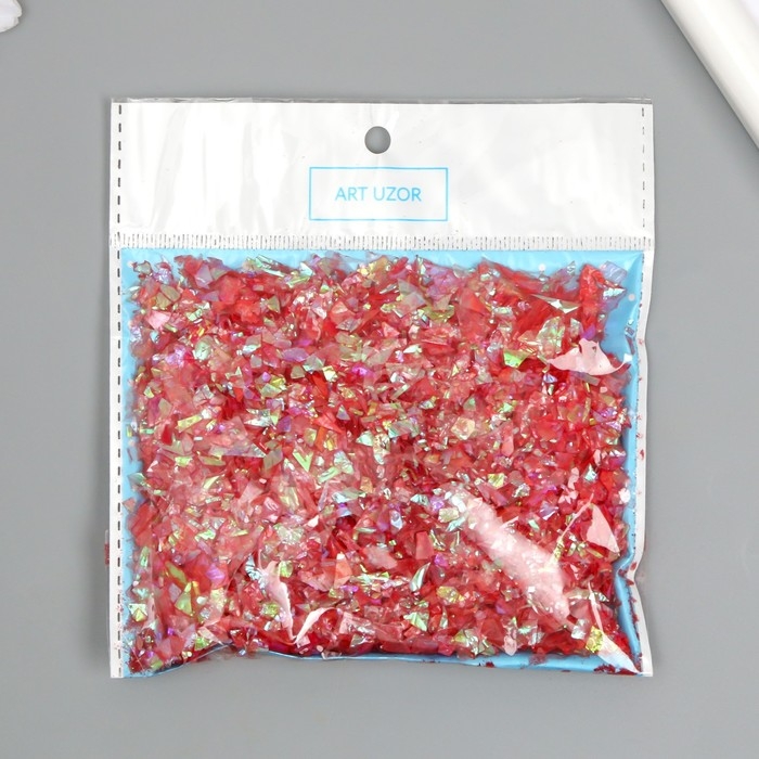 Глиттер для творчества 45 гр "Слюда коралловая" 18х12 см