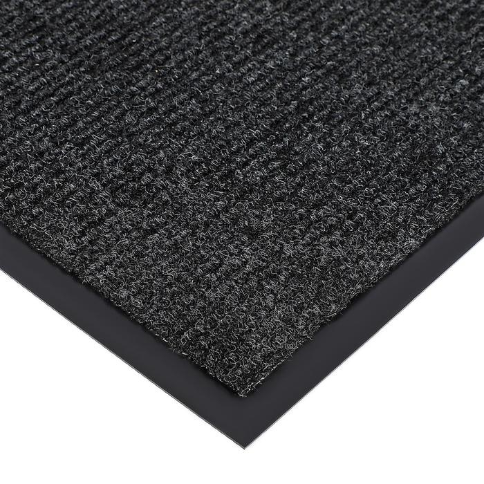Коврик придверный влаговпитывающий, ребристый, &laquo;Комфорт&raquo;, 60&times;90 см, цвет чёрный