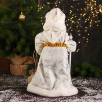 Дед Мороз "В белой шубке, с посохом и мешком" двигается, 40 см