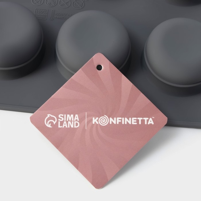 Форма для выпечки и муссовых десертов KONFINETTA «Паутина», силикон, 29,5×17,5×2,5 см, 12 ячеек (4,2×2,5 см), цвет серый Форма для выпечки и муссовых десертов KONFINETTA «Паутина», силикон, 29,5×17,5×2,5 см, 12 ячеек (4,2×2,5 см), цвет серый