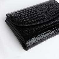 Кошелёк женский на магните, цвет чёрный