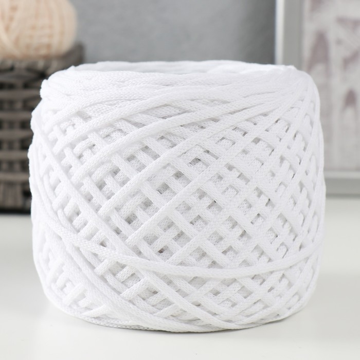 Хлопковый шнур 3 мм 220м/240&plusmn;5 гр Градиент (белый/нефрит)