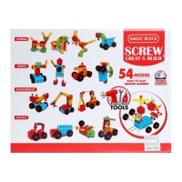 Конструктор в чемодане &laquo;Объёмная мозаика&raquo;, с электрическим шуруповертом, 54 модели, 292 детали