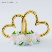 Сердца с цветами нежно-розовые. крепятся на ленты