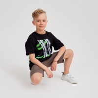 Футболка детская MINAKU Bright, цвет чёрный, рост 104