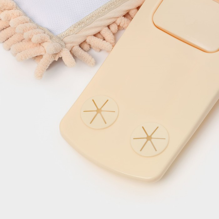 Швабра для мытья пола плоская Доляна, насадка букля 42&times;12 см, металлическая ручка 124 см