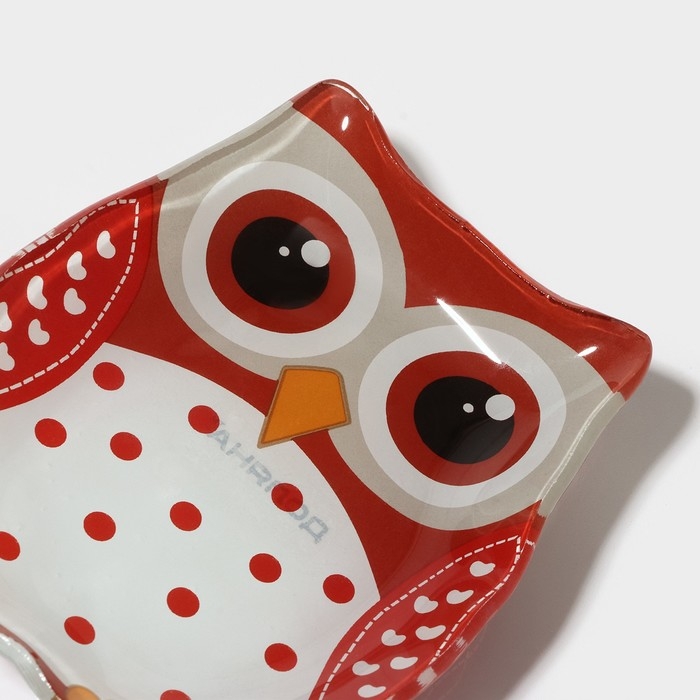 Соусник стеклянный Доляна &laquo;Совунья&raquo;, 45мл, 10&times;8&times;1,5 см, цвет красный