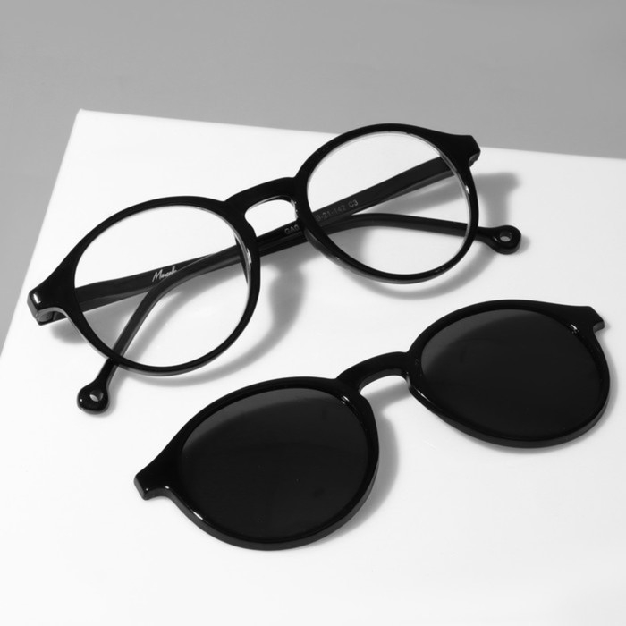 Очки с клипоном (Clip-On) GA0414 (Цвет: C3 чёрный; диоптрия: +3; тонировка: чёрный)