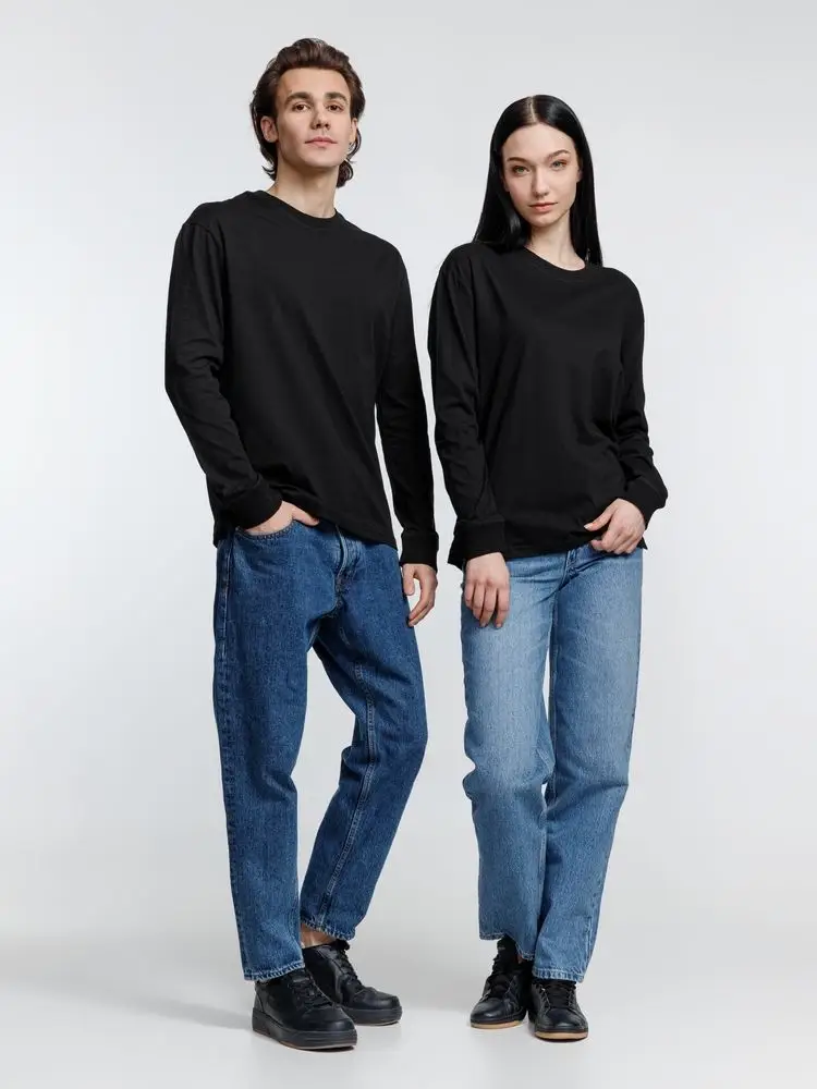 Футболка унисекс с длинным рукавом Pioneer LSL, черная, размер XXL