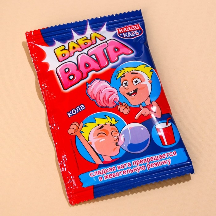Жевательная резинка-сладкая вата &laquo;Полный ватафак&raquo;, вкус: кола, 5 г.