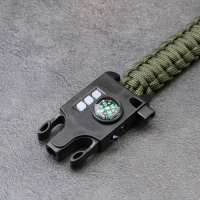 Браслет для выживания 5в1 (паракорд - 3 м, компас,свисток,огниво, фонарь), олива Браслет для выживания 5в1 (паракорд - 3 м, компас,свисток,огниво, фонарь), олива