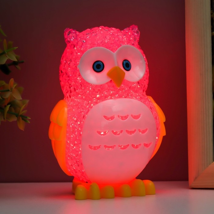 Ночник "Филин" LED RGB от батареек 3хLR44 МИКС 6х7х10см RISALUX