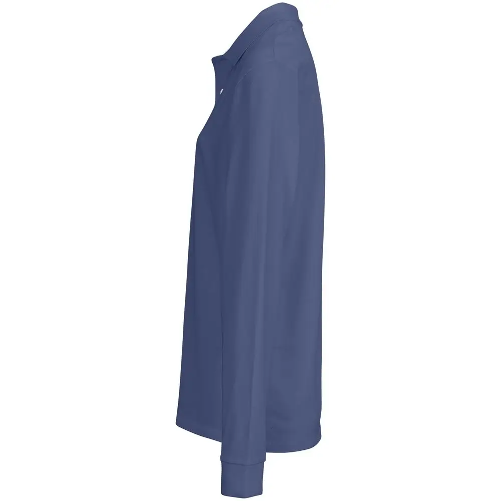 Рубашка поло унисекс с длинным рукавом Pacific LSL, синяя (джинс), размер XL