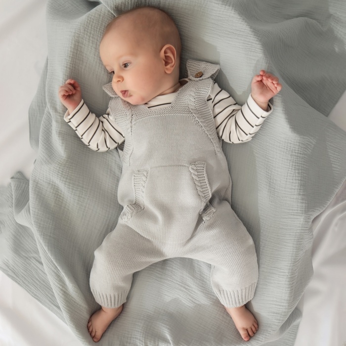 Комбинезон вязаный Крошка Я "Basic" рост 62-68 см, цвет серый