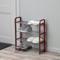 Обувница Доляна, 4 яруса, 50×19×59 см, цвет красный Обувница Доляна, 4 яруса, 50×19×59 см, цвет красный