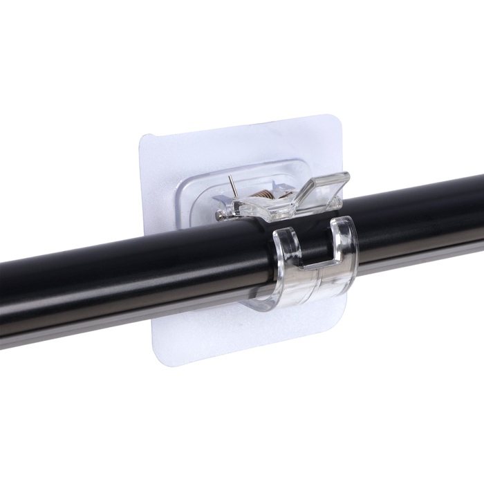 Держатель с зажимом с клейкой поверхностью ТУНДРА, прозрачный, набор 4 шт. Держатель с зажимом с клейкой поверхностью ТУНДРА, прозрачный, набор 4 шт.