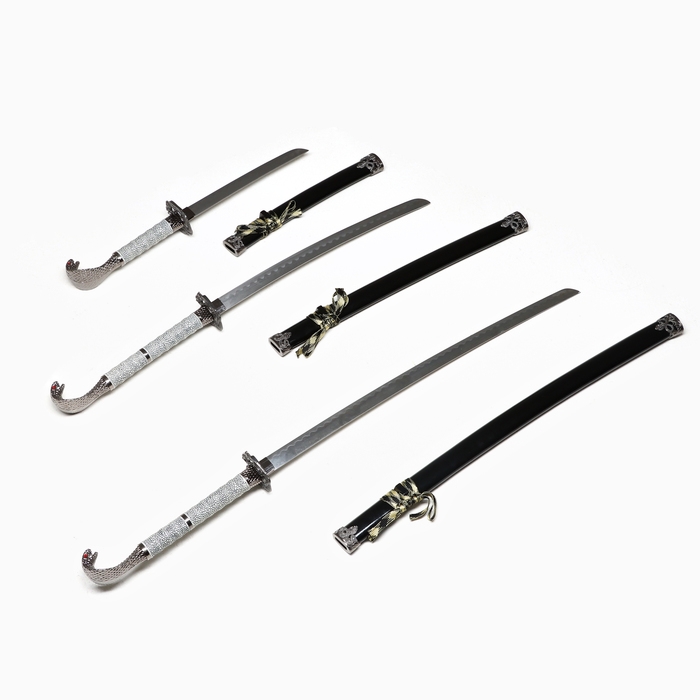 Сув. изделие катаны 3в1 на подставке, кобра, 105 см, 85 см, 60см Сув. изделие катаны 3в1 на подставке, кобра, 105 см, 85 см, 60см