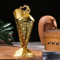 Курильница для благовоний порошковых и конусов "Факел", золотистый, 19,5х8,2 см Курильница для благовоний порошковых и конусов "Факел", золотистый, 19,5х8,2 см