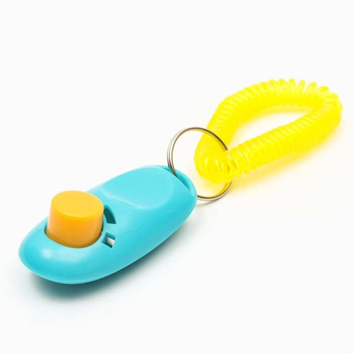 Кликер для дрессировки собак с браслетом на руку, голубой Кликер для дрессировки собак с браслетом на руку, голубой
