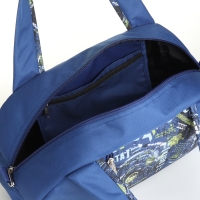 Сумка спортивная на молнии, наружный карман, длинный ремень, средний размер, цвет синий