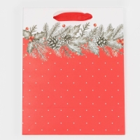 Пакет подарочный новогодний ламинированный &laquo;Еловая веточка&raquo;, MS 18 х 23 х 10 см, Новый год