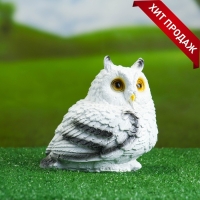 Садовая фигура "Совушка малая" белая, 15х15см Садовая фигура "Совушка малая" белая, 15х15см