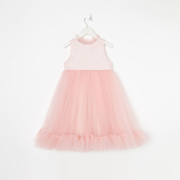 Платье нарядное детское, цвет розовый, рост 116 см