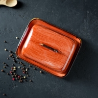 Маслёнка керамическая &laquo;Сапфир&raquo;, 16&times;12,5&times;7 см, цвет оранжевый