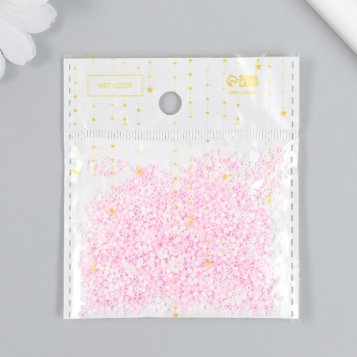 Бисер стекло 11/0 "Матовый. Меланж розовый" 10 гр