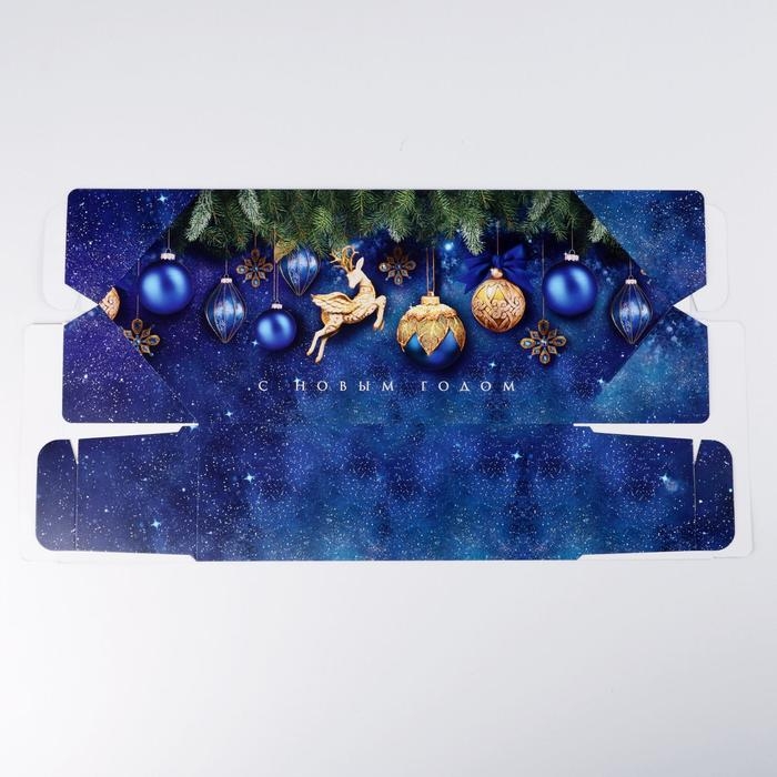 Коробка - конфета подарочная новогодняя складная &laquo;Новогодние игрушки&raquo;, 18 х 28 х 10 см, Новый год