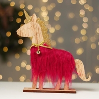 Новогодний декор с подсветкой &laquo;Единорог с колокольчиком&raquo; 21.5&times;5&times;23 см, красный
