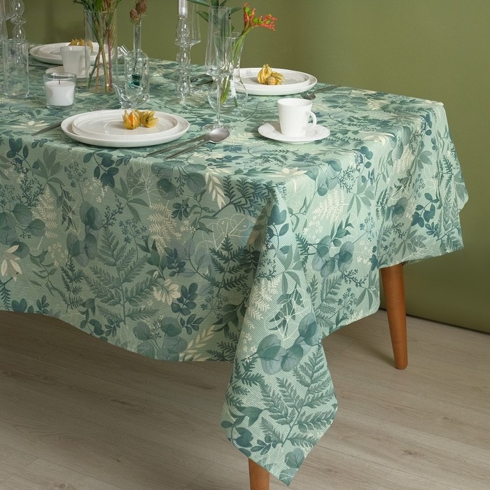 Скатерть Доляна "Лесная прохлада" 146х180 см, 50% хлопок, 50% п/э, рогожка 158 г/м2