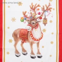 Новогоднее полотенце "Этель" Новогодний олень 40х67 см, 100% хл, саржа 190 гр/м2