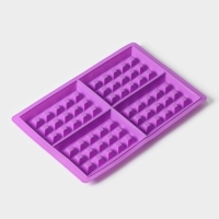 Форма для выпечки Доляна &laquo;Сладости. Венские вафли&raquo;, силикон, 28,5&times;18,5 см, 4 ячейки (12,3&times;8,1 см), цвет МИКС