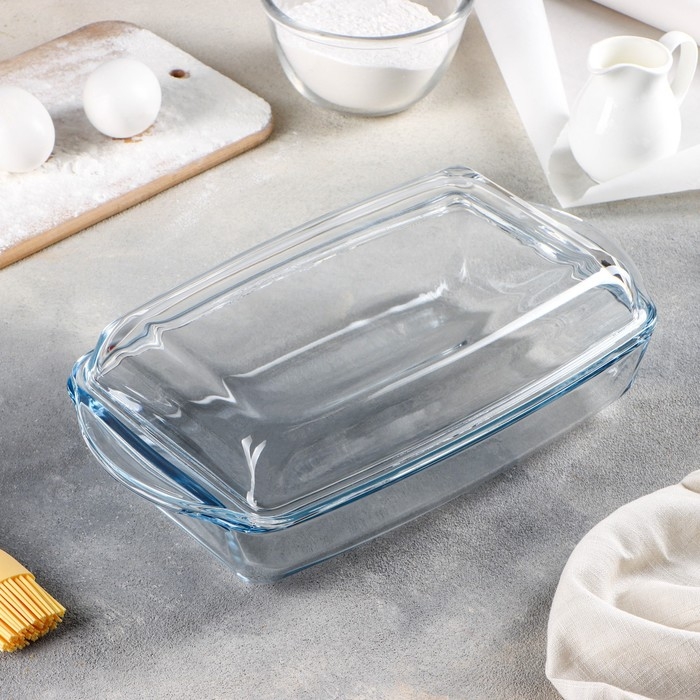 Форма для запекания прямоугольная Borcam, 1,3/0,9 л, 28,6&times;16&times;5 см, с крышкой