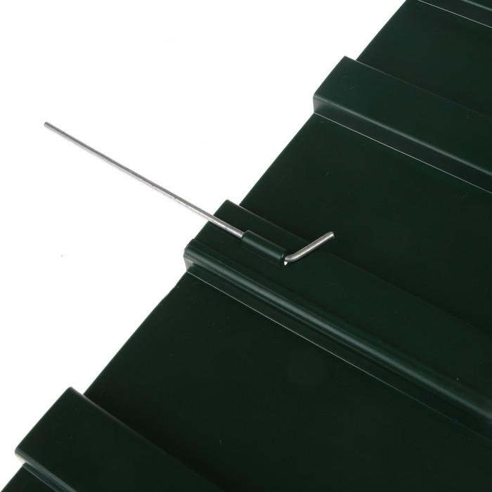 Ограждение декоративное, 18 &times; 300 см, 6 секций, пластик, зелёное, &laquo;Дачник&raquo;