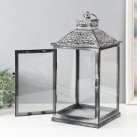 Подсвечник металл фонарь "Кружевные узоры" набор 2 шт 14х14х27 см, 20х20х40 см Подсвечник металл фонарь "Кружевные узоры" набор 2 шт 14х14х27 см, 20х20х40 см