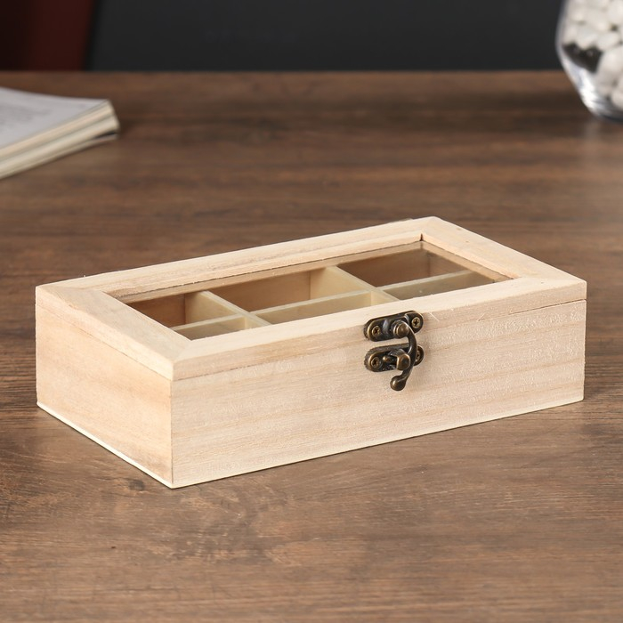 Шкатулка дерево для росписи для мелочей со стеклянной вставкой 17х10х4,5 см Шкатулка дерево для росписи для мелочей со стеклянной вставкой 17х10х4,5 см