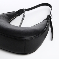 Сумка женская хобо на молнии TEXTURA, средний размер, цвет чёрный