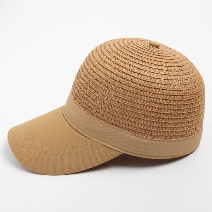 Кепка женская плетеная MINAKU цвет коричневый, размер 56-58 Кепка женская плетеная MINAKU цвет коричневый, размер 56-58