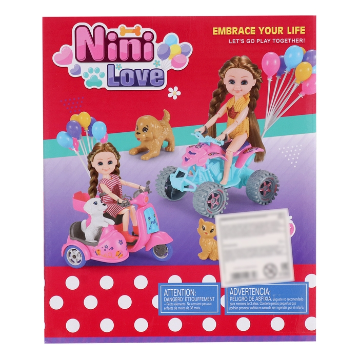 Кукла-малышка &laquo;Арина&raquo; с мотоциклом и аксессуарами, МИКС
