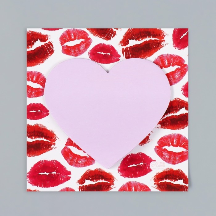 Магнит с блоком для записей "Поцелуи" 10,5х10,5 см