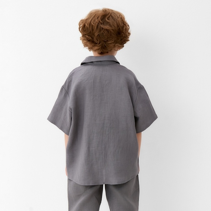 Рубашка для мальчика KAFTAN Linen, р. 34 (122-128), серый