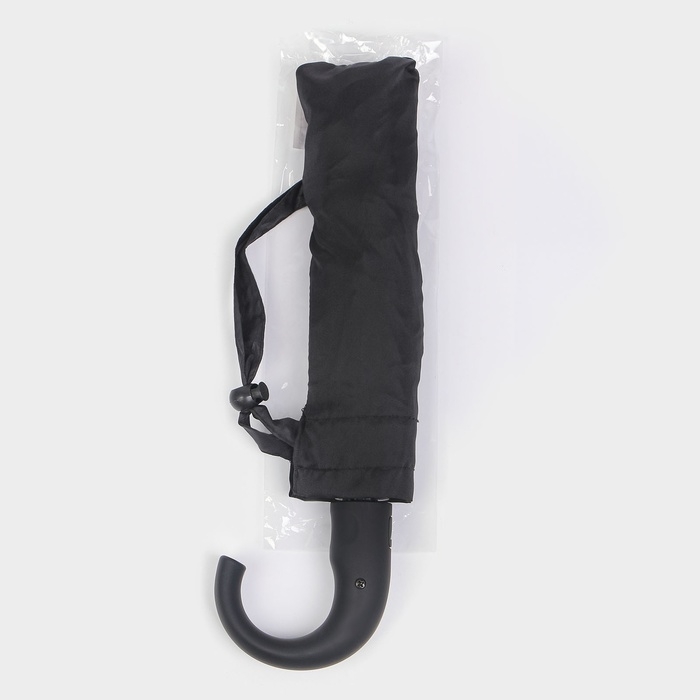 Зонт полуавтоматический &laquo;Мрак&raquo;, эпонж, 3 сложения, 8 спиц, R = 47/55 см, D = 110 см, цвет чёрный