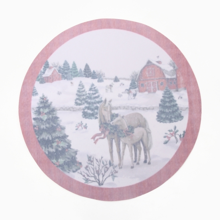 Новый год. Салфетка на стол "Уютное Рождество" 30х30см, 100% п/э, оксфорд 420 г/м2