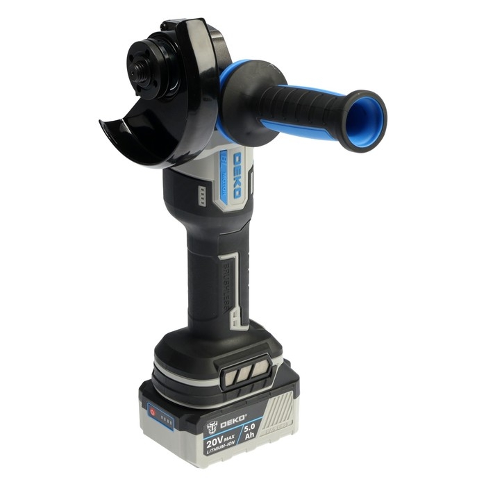 Аккумуляторная УШМ DEKO DKAG20, бесщеточная, 20 В, 5 Ач, 125 мм, 3000/9000 об/мин Аккумуляторная УШМ DEKO DKAG20, бесщеточная, 20 В, 5 Ач, 125 мм, 3000/9000 об/мин